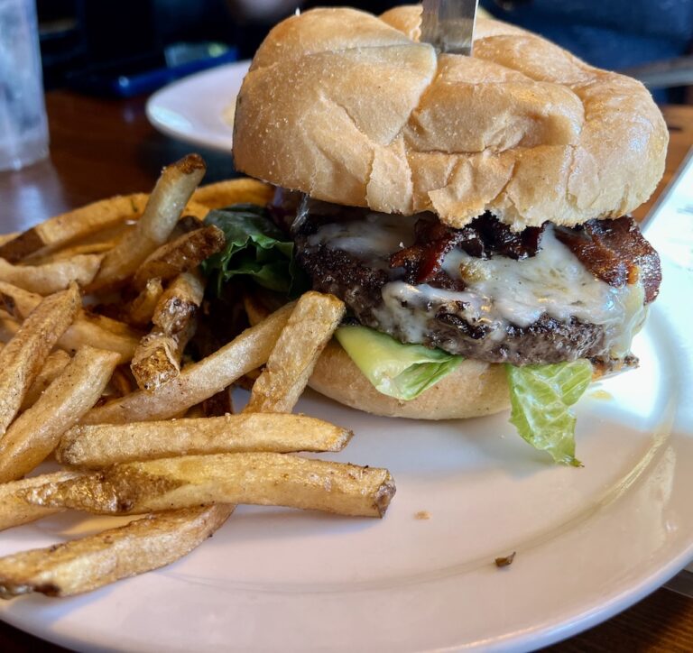 Blackened Bacon and Blue Cheese Burger